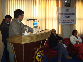 Chief Guest Honorable Member of NPC, Prof. Dr. Pushkar Man Bajracharya with his remarks